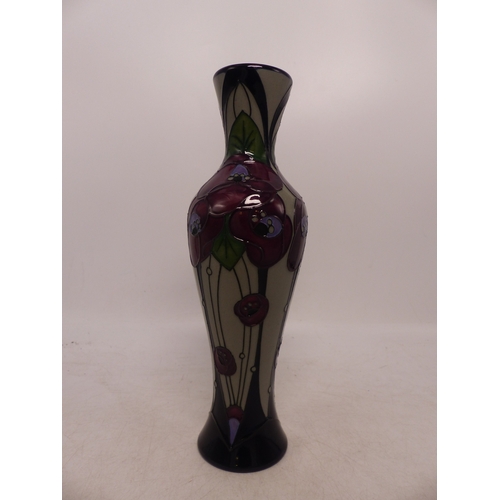 406 - Moorcroft Rennie Rose Design Baluster Vase. Height: 20cm