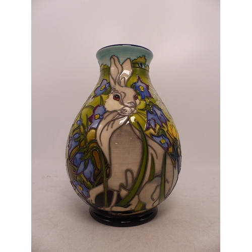 408 - Moorcroft Watership Down Clover Design Vase. Height: 19cm