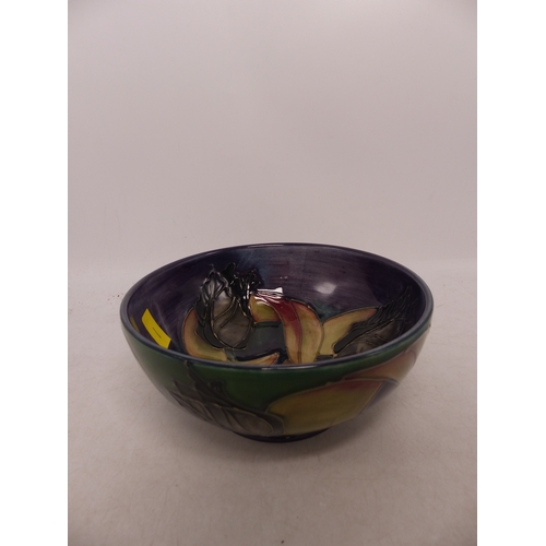 420 - Moorcroft Black Tulip Design Bowl. Diameter: 16cm