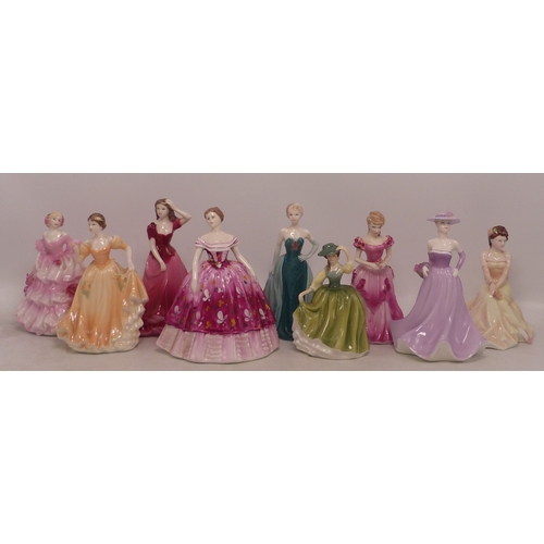 49 - Nine Small Lady Figures to include Eight Coalport figures and one Royal Doulton figure (9)