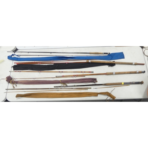 42 - Four Fly Fishing Rods in Soft Sleeves and Hard Tubes to include Berkley Phazer, Ledgerfisher 106 etc... 