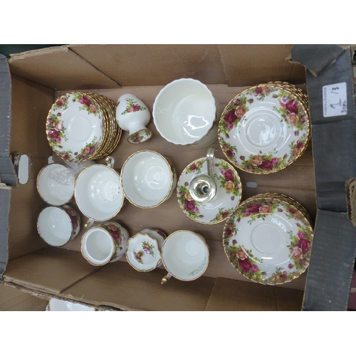 1 - A large collection of Royal Albert Old Country Roses pattern items to include 14 x salad plates, sma... 