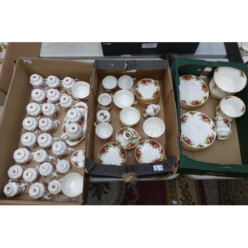 1 - A large collection of Royal Albert Old Country Roses pattern items to include 14 x salad plates, sma... 