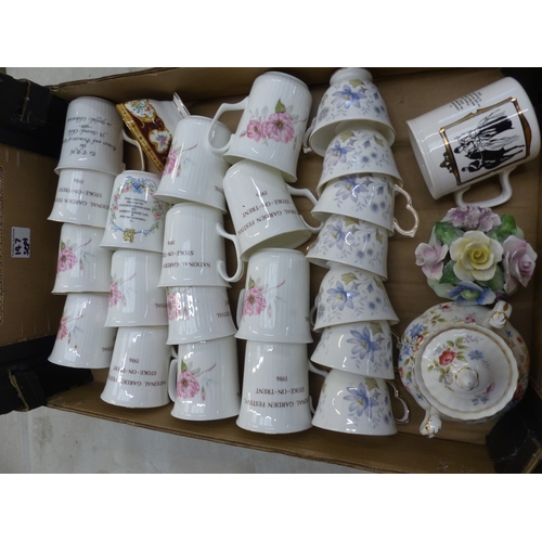 147 - A Collection of Royal Albert Commemorative Teacups for the National Garden Festival Stoke-on-Trent 1... 