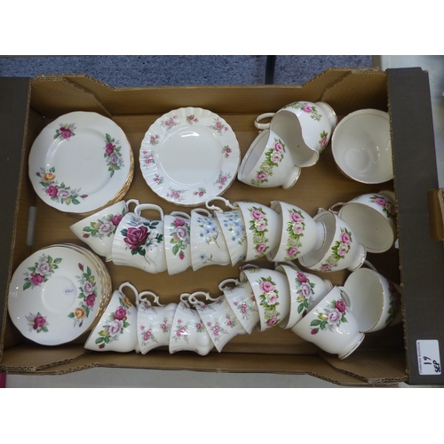 19 - A Mixed Collection of Teacups and assorted Saucers to include Duchess Victoria, Richmond Rose Time, ... 