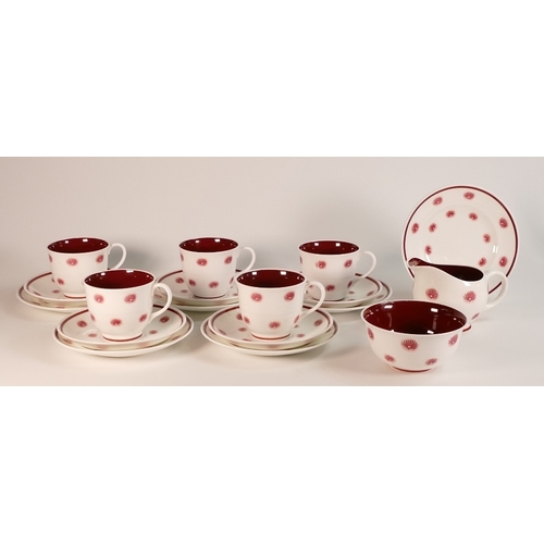 115 - Susie Cooper Bone China 'One O'Clocks' Pattern Teaset in 18 pieces.