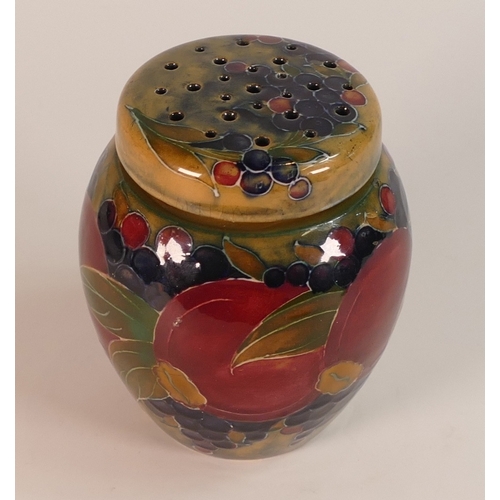 123 - William Moorcroft, Pot Pourri Vase in the Pomegranate Pattern on Ochre Ground dated 1914. Unusual Pi... 