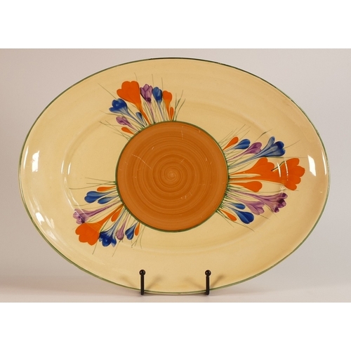 134 - Clarice Cliff for Wilkinson, A Bizarre Oval Platter in the Crocus Design. Length: 37cm