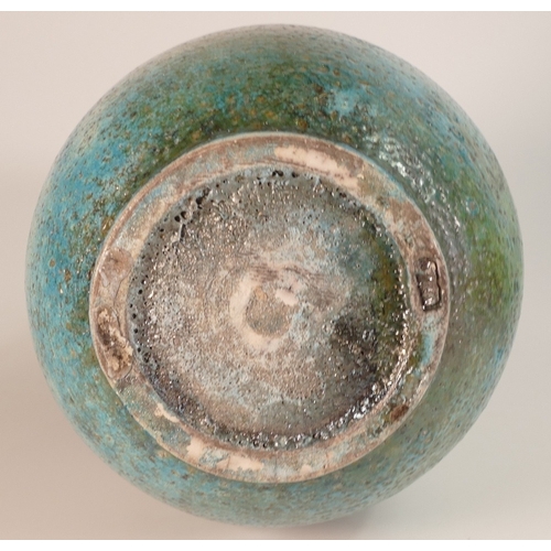 141 - Abdo Nagi, Late 20th Century Studio Pottery Vase of Ovoid Form in Mottled Blue Glaze. Impressed mono... 