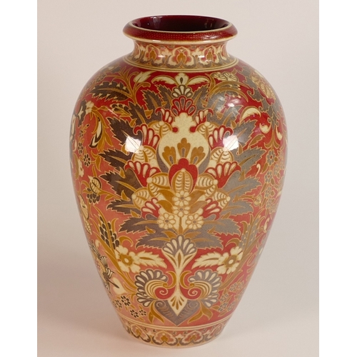 151 - Zsolnay Pecs, 19th Century Vase decorated with Persian Inspired Motifs and Palette. Height: 26cm