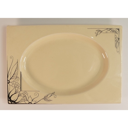 213 - Clarice Cliff for Wilkinson, Biarritz Pattern, Four Dinner Plates, Oval Platter and Six Side Plates ... 