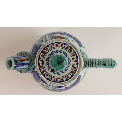 229 - Cantagalli Pottery of Italy, Faience Jug with Persian Influenced Patterns. Height: 18cm