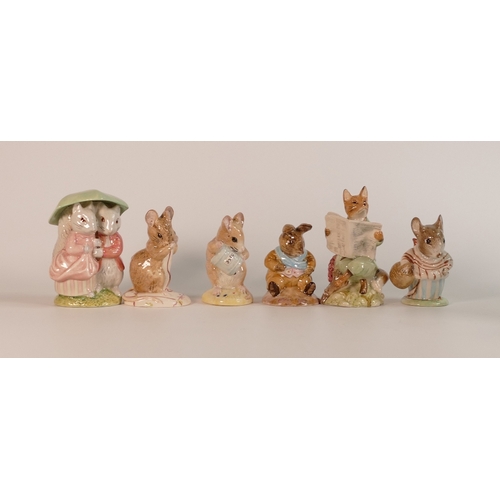 250 - Royal Albert Beatrix Potter BP6 figures to include Goody and Tommy Tiptoes, Foxy Reading, Hunca Munc... 