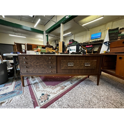 679 - Vintage Stonehill Burr Walnut Formica Sideboard
H73cm W182cm