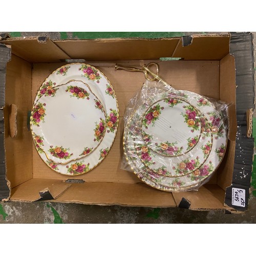 567A - A Large Collection of Royal Albert old Country Roses Pattern Tea and Dinnerware to include two small... 