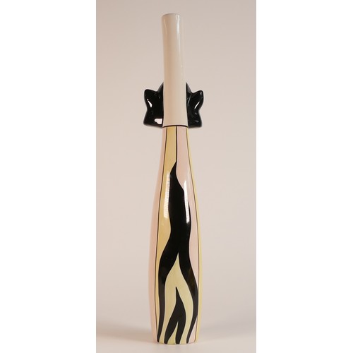 13 - Lorna Bailey tall Stretchy Cat vase. Height: 43cm