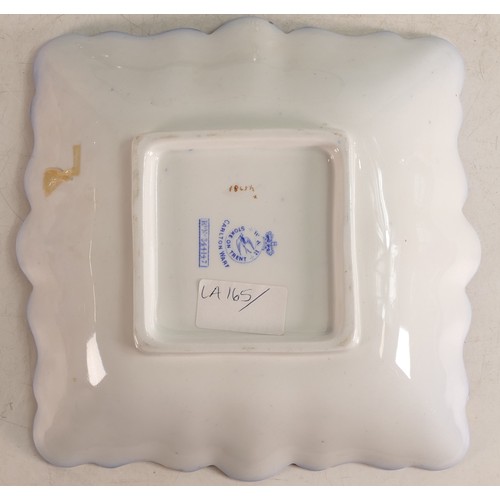 60 - Carlton Blush ware metal mounted square Entrée dish, with Camellia decoration, by Wiltshaw & Robinso... 