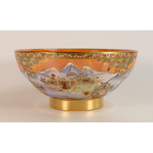 73 - Carlton ware large fruit bowl in the Chinaland design. Decorated with mountainous Pagoda scenes. Dia... 