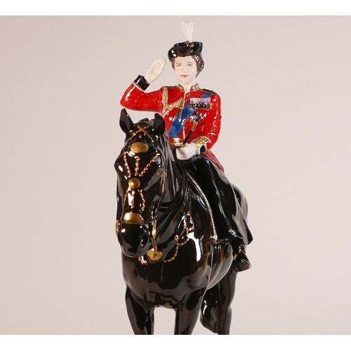 115 - Coalport 'Trooping The Colour' Queen Elizabeth II on Horseback.