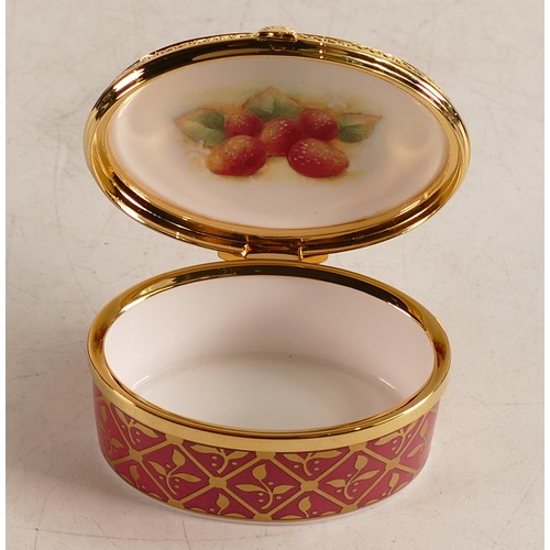 126 - Royal Worcester circular trinket pot from the Connoisseur Collection, painted fruit with Strawberrie... 