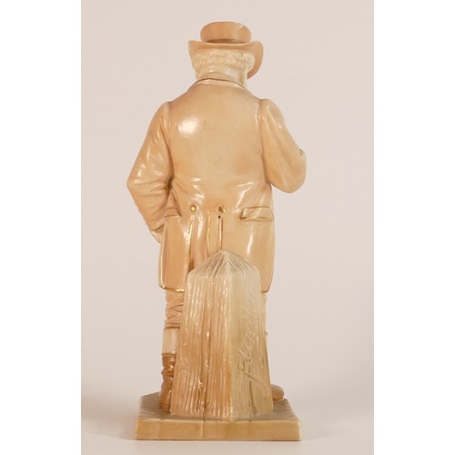 152 - Royal Worcester, Blush Porcelain model of John Bull. Decorated with gilt highlights. Height: 18cm