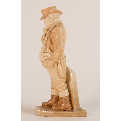 152 - Royal Worcester, Blush Porcelain model of John Bull. Decorated with gilt highlights. Height: 18cm