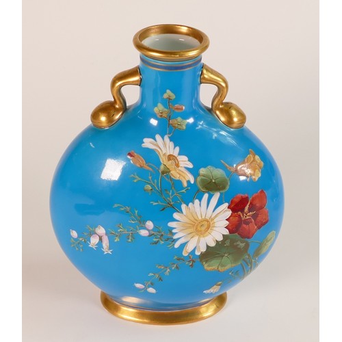 170 - Christopher Dresser for Minton, Victorian 19th century 'Cloisonné' moon flask vase. The flask having... 