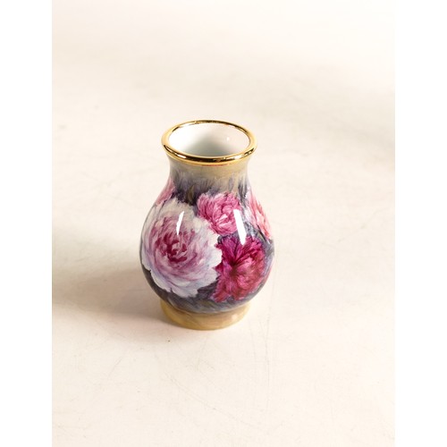 210 - Moorcroft enamel Peony vase by Nigel Creed. Limited edition 26/75. Boxed with certificate. Height 6c... 