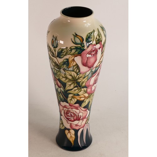 262 - Large Moorcroft BBC Children in Need 2003 vase, decorated with pink roses. Height 36cm, boxed