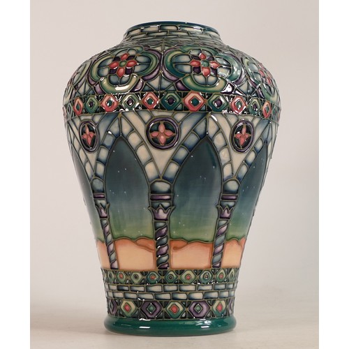 263 - Moorcroft Meknes patterned vase, dated 1998 and designed by Beverley Wilkes.  Height 22cm