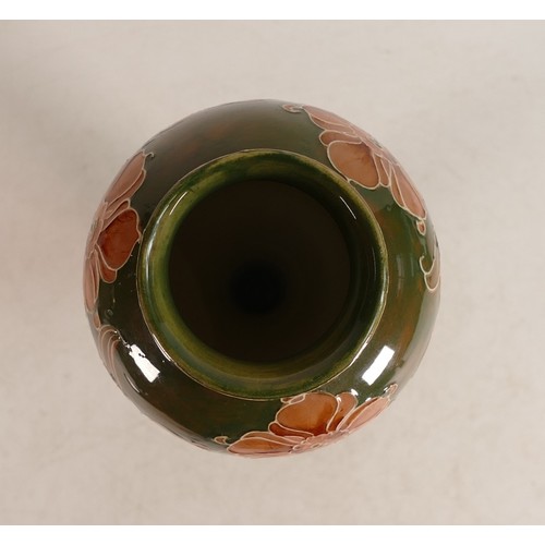 279 - William Moorcroft for Macintyre, a Florian ware vase in terracotta and green colourway, h.30.5cm.