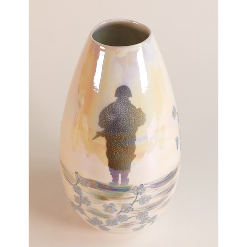 282 - Lise B. Moorcroft WWII commemorative vase. Height: 22cm