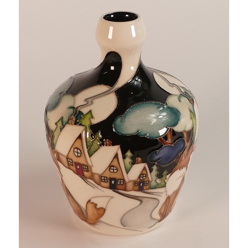 308 - Moorcroft Fox Watch vase 144. Approx 15cm Designer Nicola Slaney. RRP £560