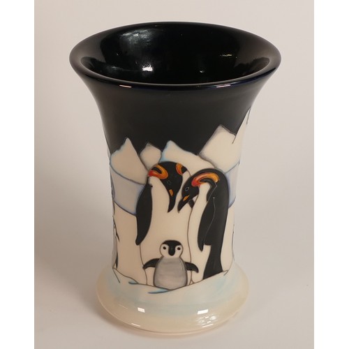 329 - Moorcroft, Penguin vase. Designed by Nicola Slaney. Height: 15.5cm