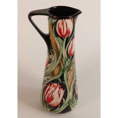 332 - Moorcroft, Race Against Time design trial jug. Red dot seconds. Height: 31cm