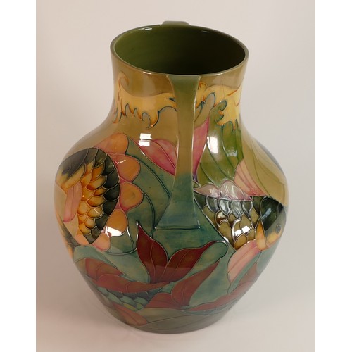 337 - Moorcroft, Carp design twin handled vase. a/f. Height: 33cm