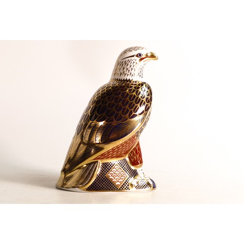 346 - Royal Crown Derby paperweight, Bald Eagle. Gold stopper, boxed