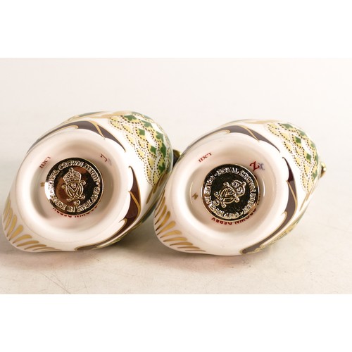 351 - Two Royal Crown Derby paperweights Derby Duckling, gold stopper, boxed. (2)