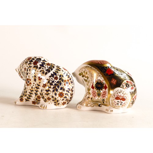 355 - Royal Crown Derby paperweights, Russian Bear and Rocky Mountain bear. Boxed. Gold stoppers (2)