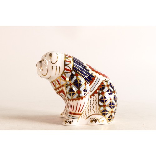 361 - Royal Crown Derby paperweight, Bulldog, gold stopper, boxed.