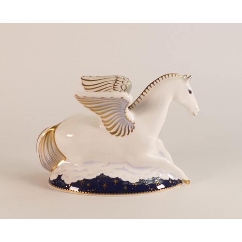 383 - Royal Crown Derby paperweight Pegasus, limited edition 350/1750, gold stopper, boxed, with cert.