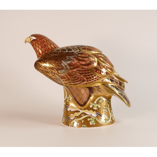 384 - A Royal Crown Derby paperweight Golden Eagle, limited edition, number 150/300, gold stopper, 23cm, c... 