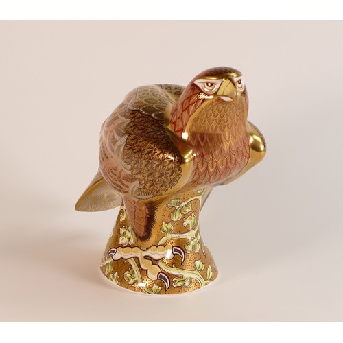 384 - A Royal Crown Derby paperweight Golden Eagle, limited edition, number 150/300, gold stopper, 23cm, c... 