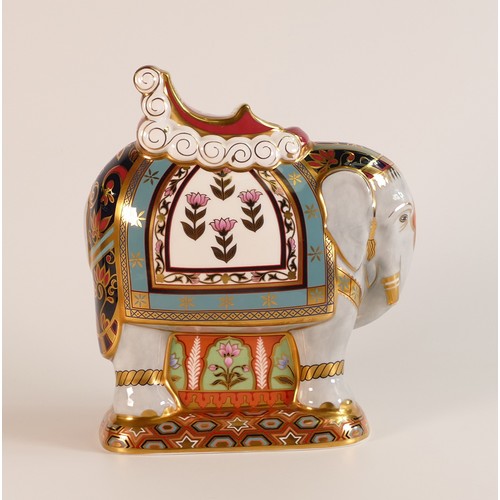 388 - Large Royal Crown Derby paperweight Mulberry Hall Indian Elephant: Limited edition of 278/500. Gold ... 