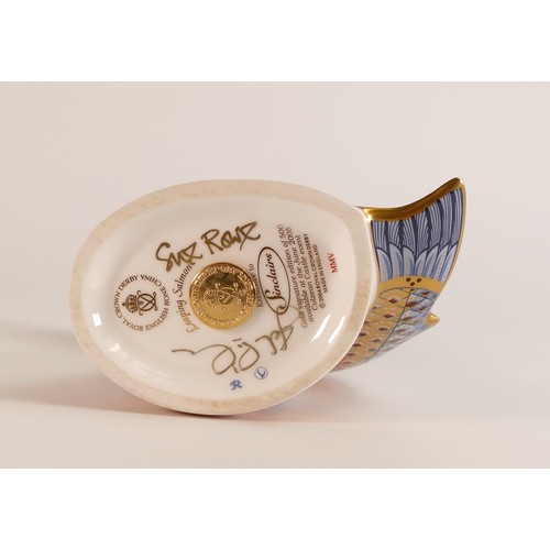 409 - Royal Crown Derby paperweight Leaping Salmon, limited edition number 280, gold stopped, boxed, with ... 