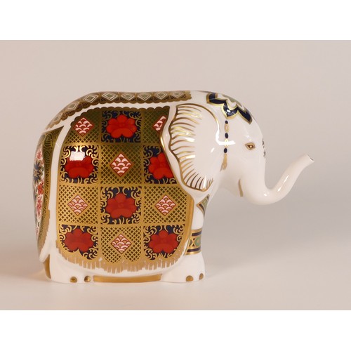 422 - Royal Crown Derby paperweight Harrods Imari Elephant, 113/300, gold stopper, boxed, with cert.