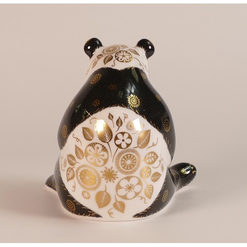 426 - Royal Crown Derby paperweight Harrods Panda, gold stopper, boxed, with cert.