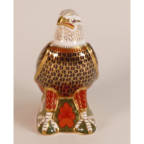 427 - Royal Crown Derby paperweight Bald Eagle, Specially commissioned for Harrods, gold stopper, boxed, w... 