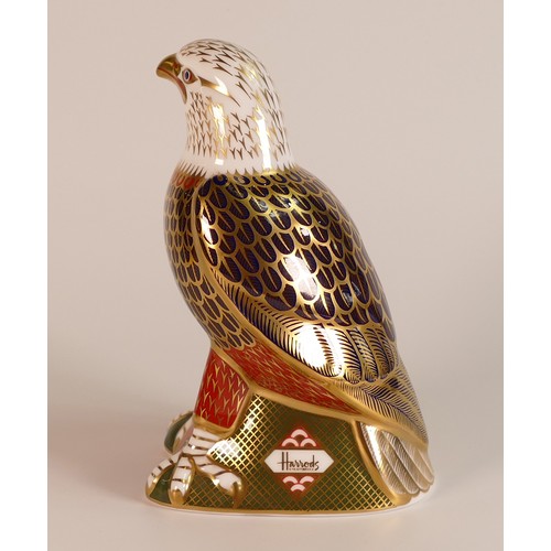 427 - Royal Crown Derby paperweight Bald Eagle, Specially commissioned for Harrods, gold stopper, boxed, w... 