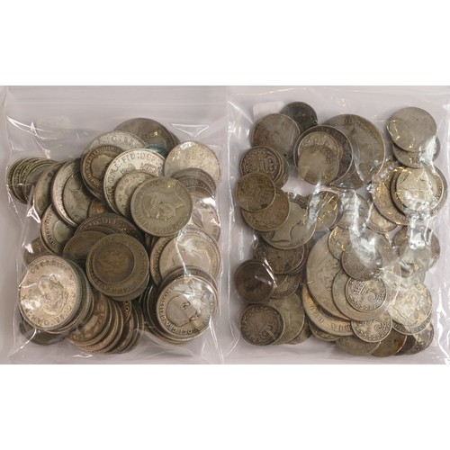 1785 - Large quantity of pre 1946 UK silver coinage (492g), together with a quantity of pre 1920 UK silver ... 